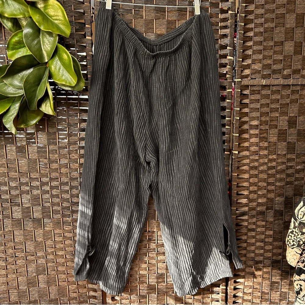 Caroline Rose texted wide-legged causal pants in black size 3X Lagenlook - Picture 4 of 7